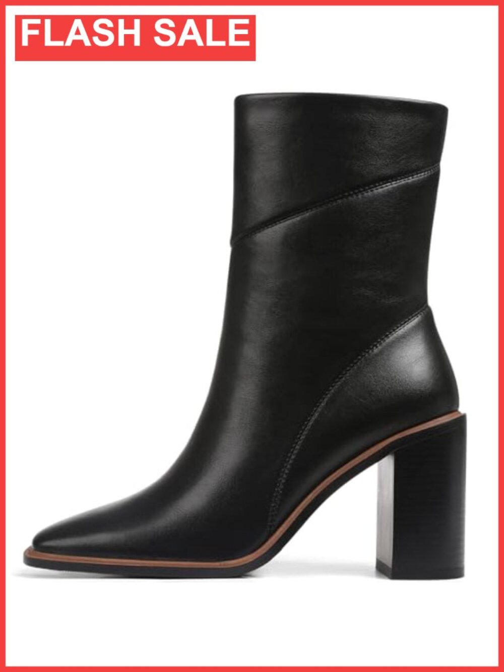 Women's Ankle Boots Block Heel Square Toe Faux Leather Casual Office Booties